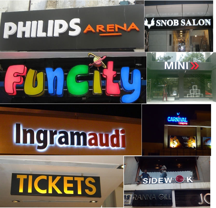 Acrylic 3D Letters / With Back Lit /  With Led Light/ With Back ACP / With Module Lights